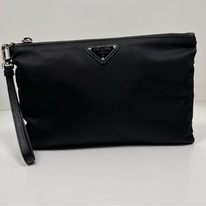 prada Re-Nylon and Saffiano leather pouch